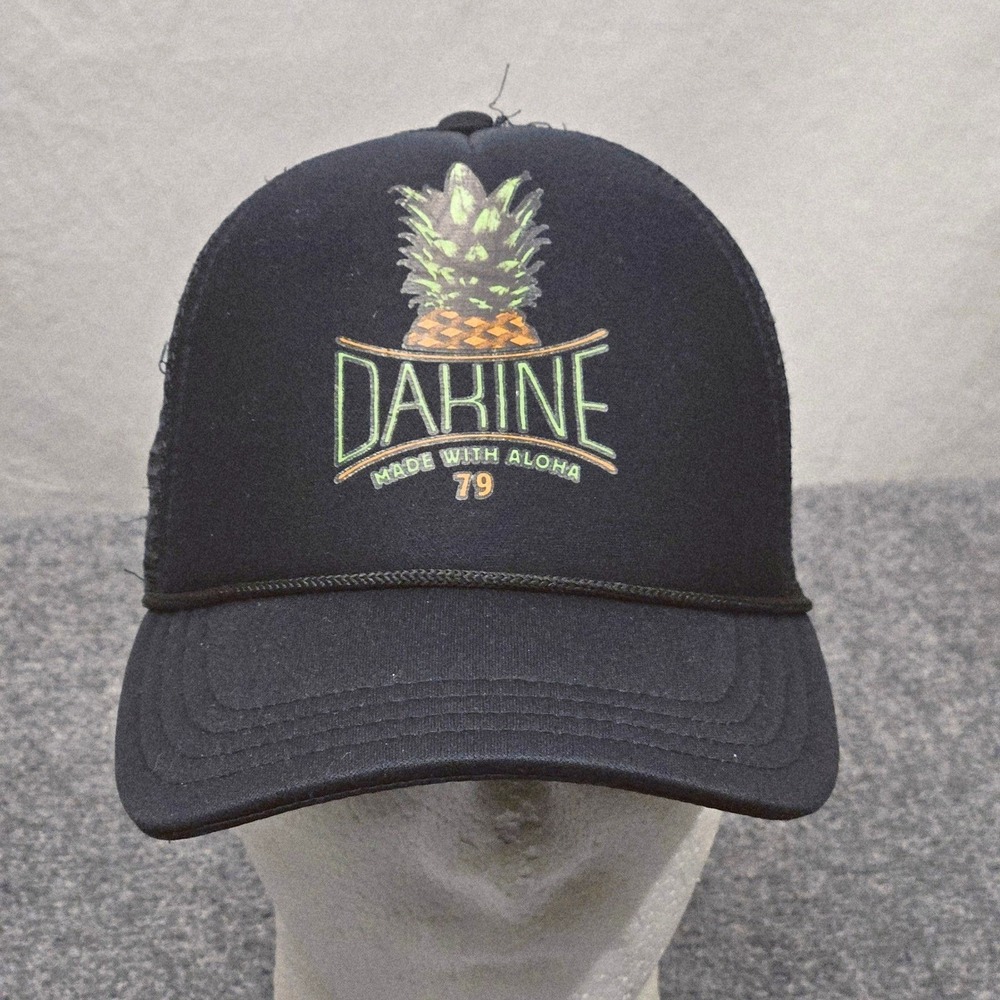 Dakine Trucker Hat Mens‎ OSFA Black Pineapple Aloha Mesh Snapback Surf Casual